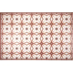 Gifi Nettoyage Et Entretien|Tapis vinyle motif carreau de ciment rouge et beige 97x147cm
