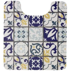 Gifi Aménagement Salle De Bain^Tapis WC pvc design carreau de ciment bleu