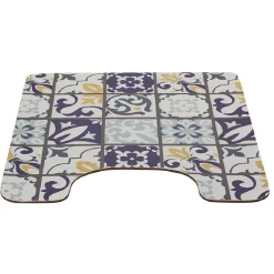 Gifi Aménagement Salle De Bain^Tapis WC pvc design carreau de ciment bleu