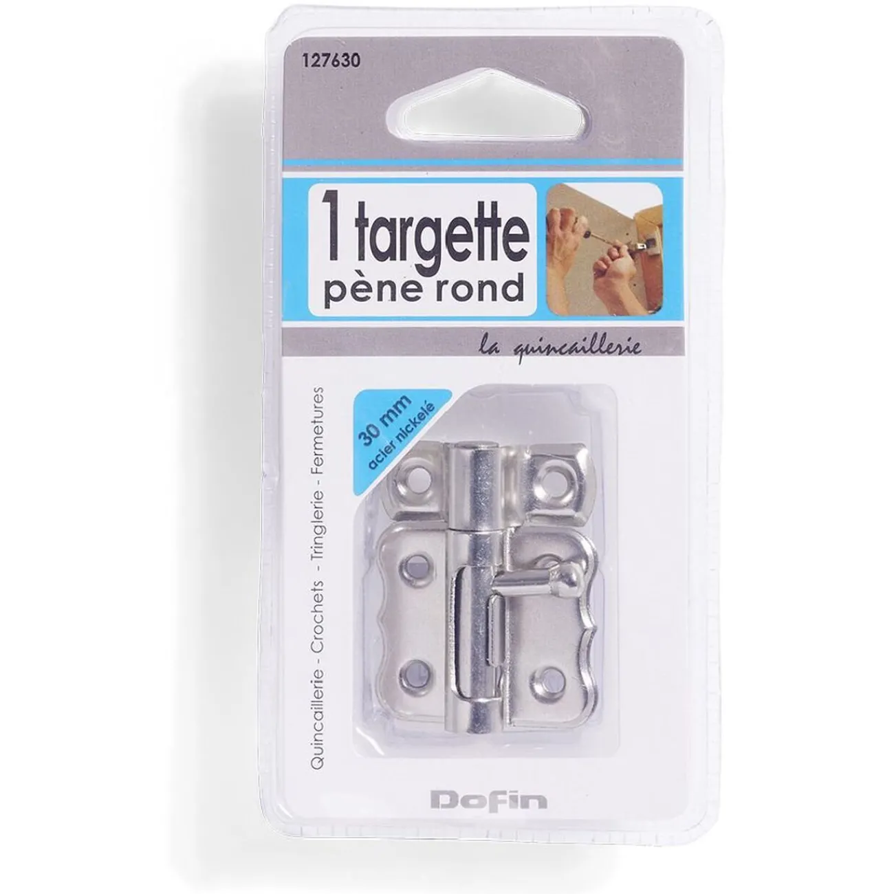 Gifi Quincaillerie^Targette à pêne rond en Acier nickelé - 30 mm