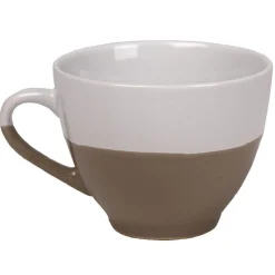 Gifi Tasse à café bicolore taupe et blanc