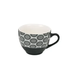 Gifi Tasse à café en porcelaine motif rosace noir blanc 22 cl