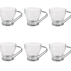 Gifi Tasse à café en verre et métal x 6