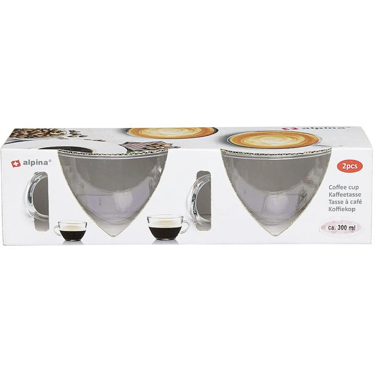 Gifi Tasse à café transparent Alpina x2
