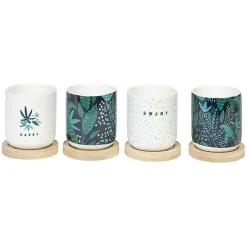 Gifi Tasse à expresso avec sous tasse bambou x4