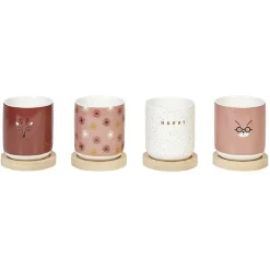 Gifi Tasse à expresso avec sous tasse bambou x4