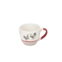 Gifi Tasse à expresso en porcelaine esprit campagne motif poule 9 cl