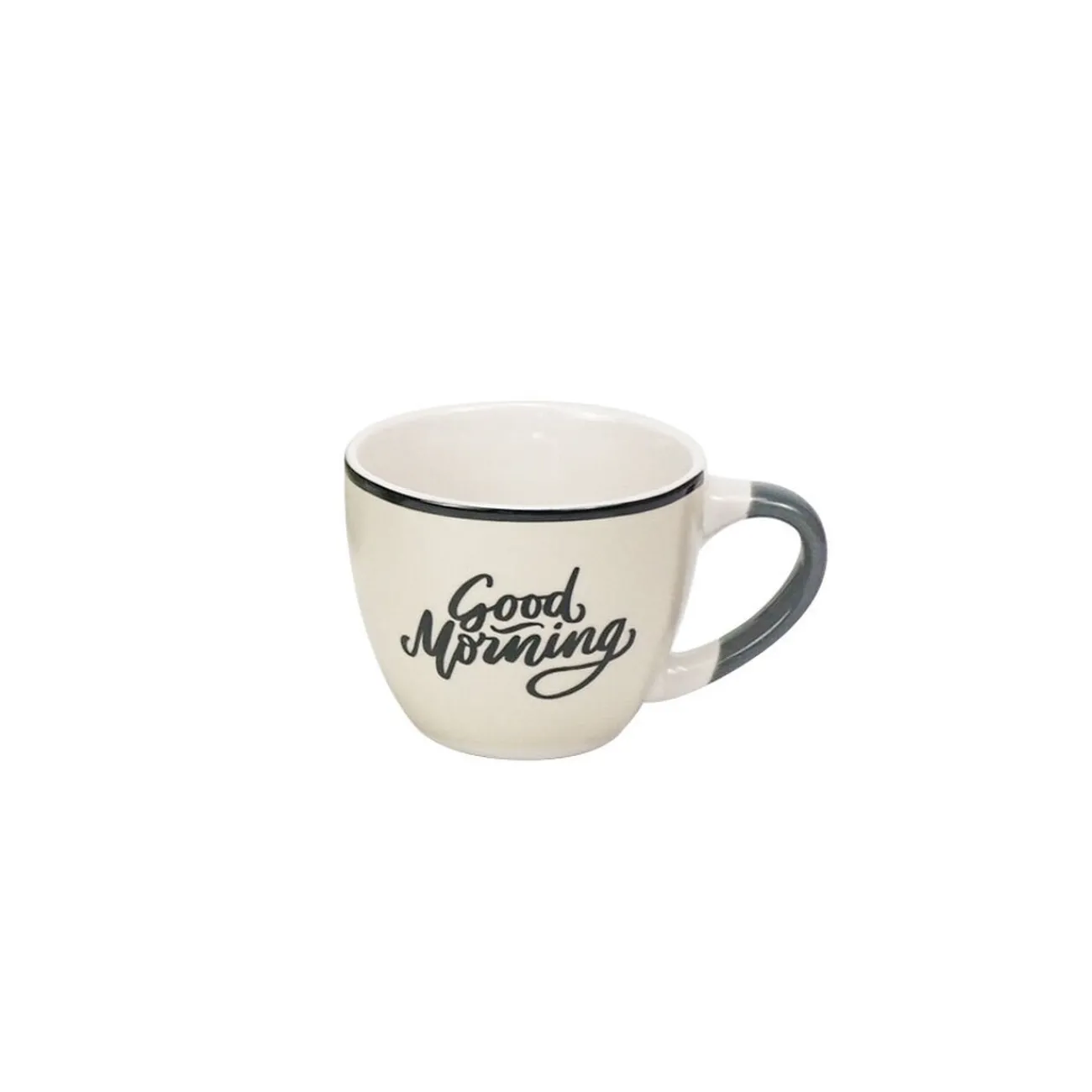 Gifi Tasse à expresso porcelaine vert avec inscription "Good Morning" 9 cl