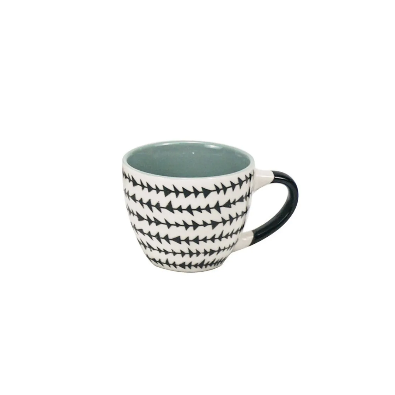 Gifi Tasse à expresso porcelaine motif graphique noir blanc 9 cl