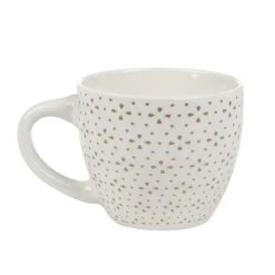 Gifi Tasse à expresso porcelaine blanc à motif fleur taupe 9 cl