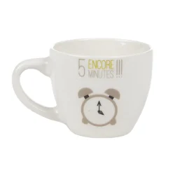 Gifi Tasse à expresso porcelaine blanc à motif réveil 9 cl