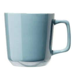 Gifi Tasse en grès carrée bleu avec anse Ø9,4xH10cm 420ml