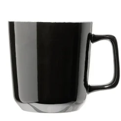 Gifi Tasse en grès carrée noir avec anse Ø9,4xH10cm 420ml