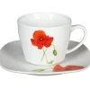 Gifi Tasse et sous tasse design coquelicot