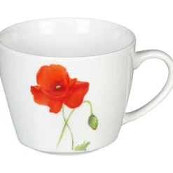 Gifi Tasse et sous tasse design coquelicot