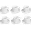 Gifi Tasse et sous tasse porcelaine blanc x6