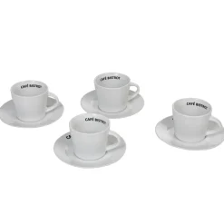 Gifi Tasse expresso et sous tasse café bistrot blanc x 4