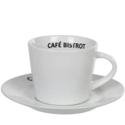 Gifi Tasse expresso et sous tasse café bistrot blanc x 4