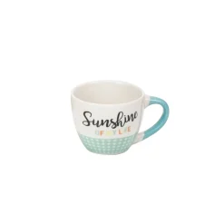 Gifi Tasse expresso porcelaine bleu inscription "Sunshine of my Life" 9 cl