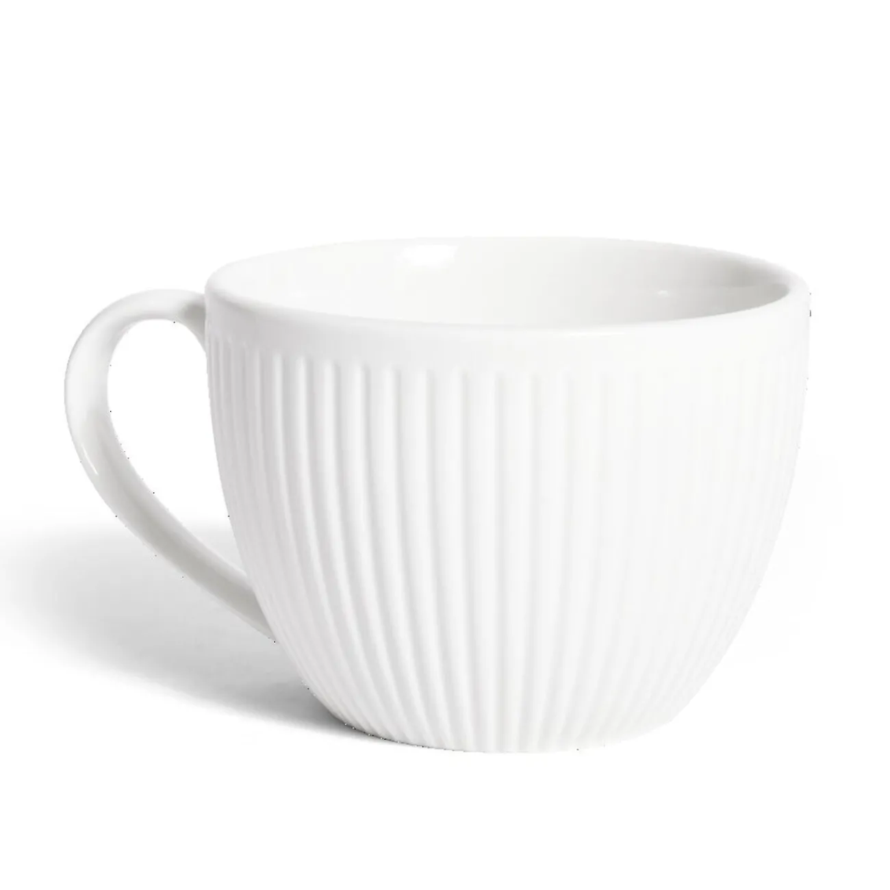 Gifi Tasse porcelaine 42cl strie embossée blanche