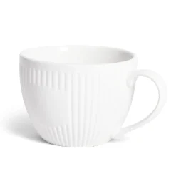 Gifi Tasse porcelaine 42cl strie embossée blanche