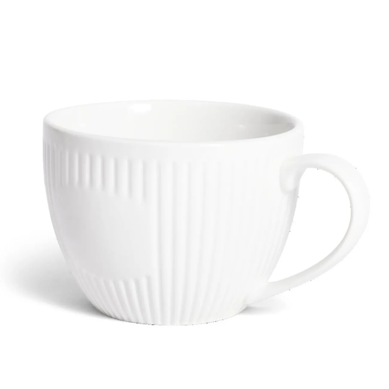 Gifi Tasse porcelaine 42cl strie embossée blanche