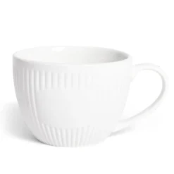 Gifi Tasse porcelaine 42cl strie embossée blanche