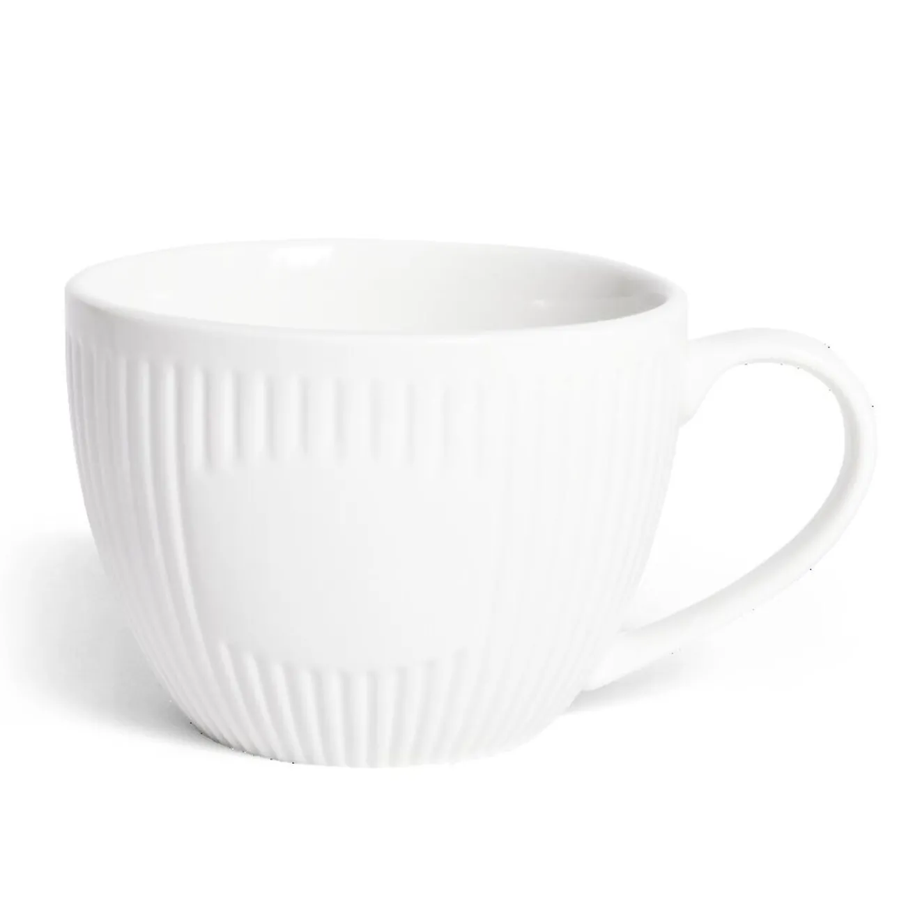 Gifi Tasse porcelaine 42cl strie embossée blanche