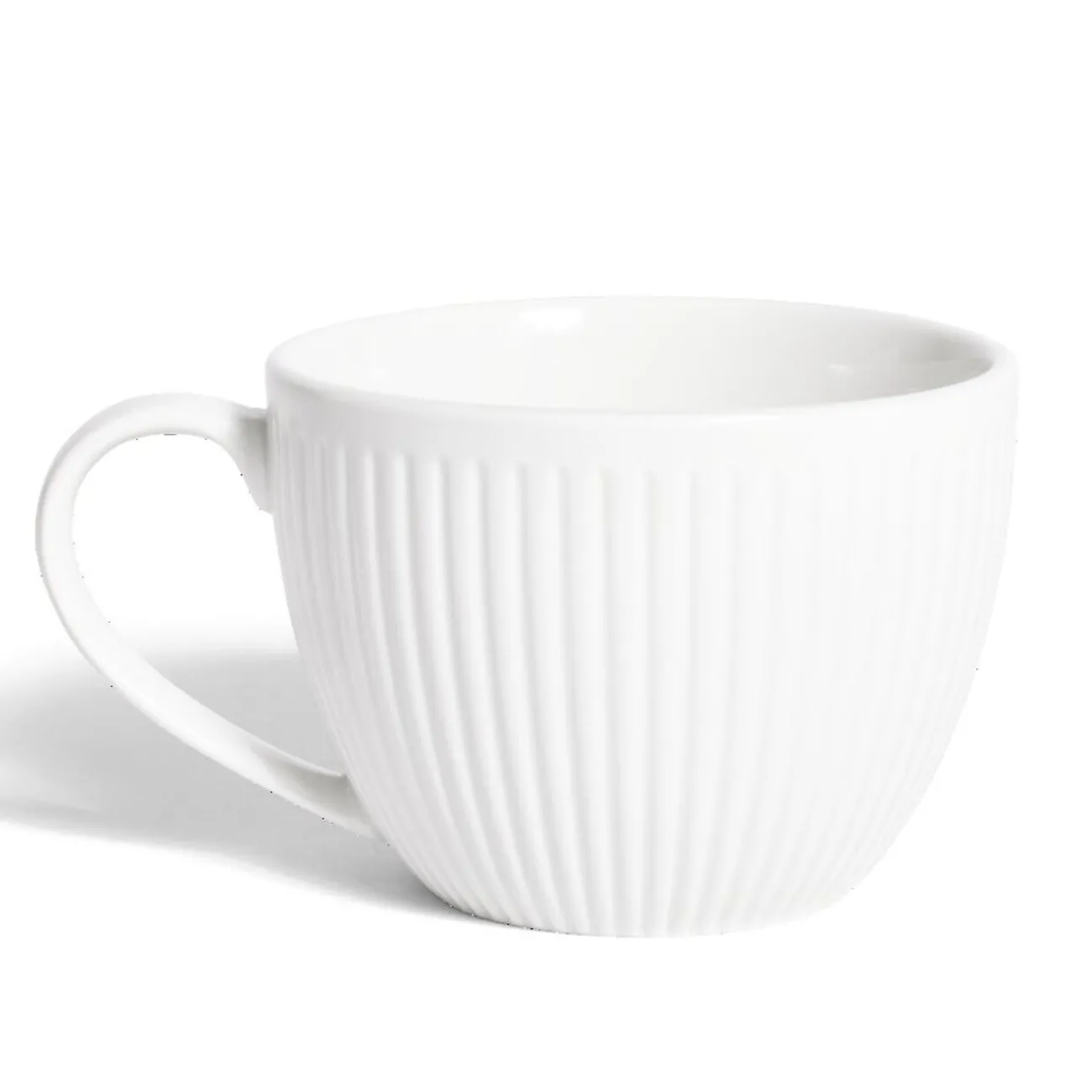Gifi Tasse porcelaine 42cl strie embossée blanche