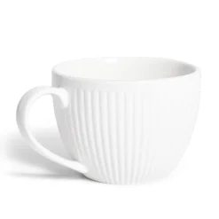 Gifi Tasse porcelaine 42cl strie embossée blanche