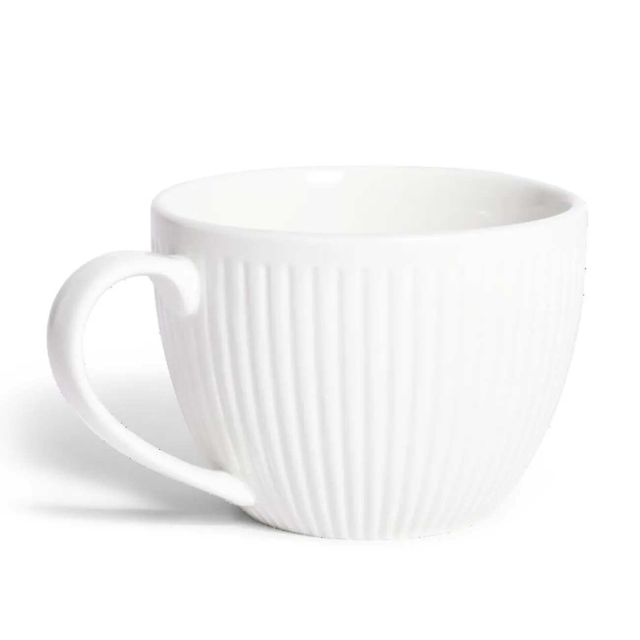 Gifi Tasse porcelaine 42cl strie embossée blanche