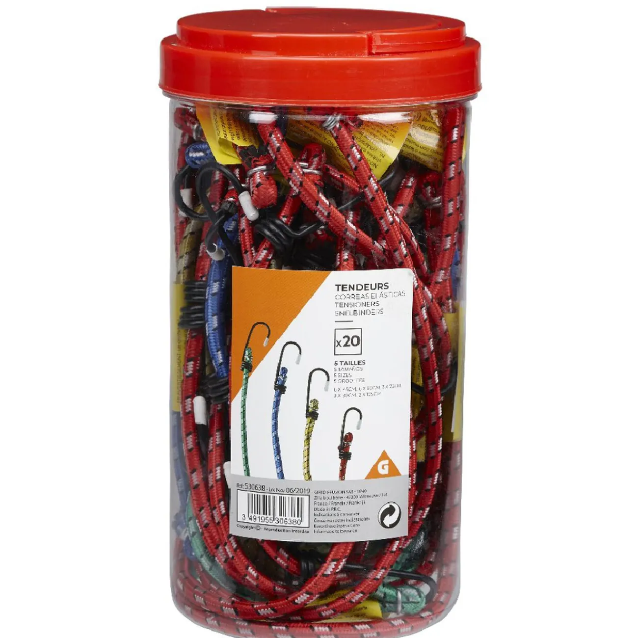 Gifi Aménagement Atelier^Tendeur multicolore x20