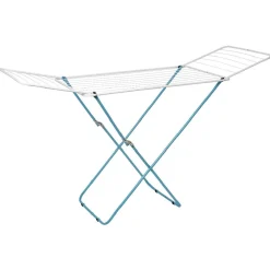 Gifi Entretien Du Linge|Étendoir à linge horizontal turquoise et blanc 18 m d'étendage