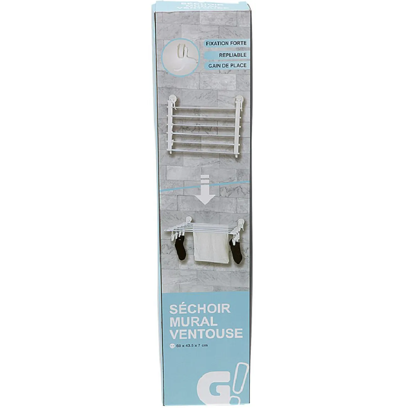 Gifi Entretien Du Linge|Étendoir mural séchoir à linge avec fixation à ventouse