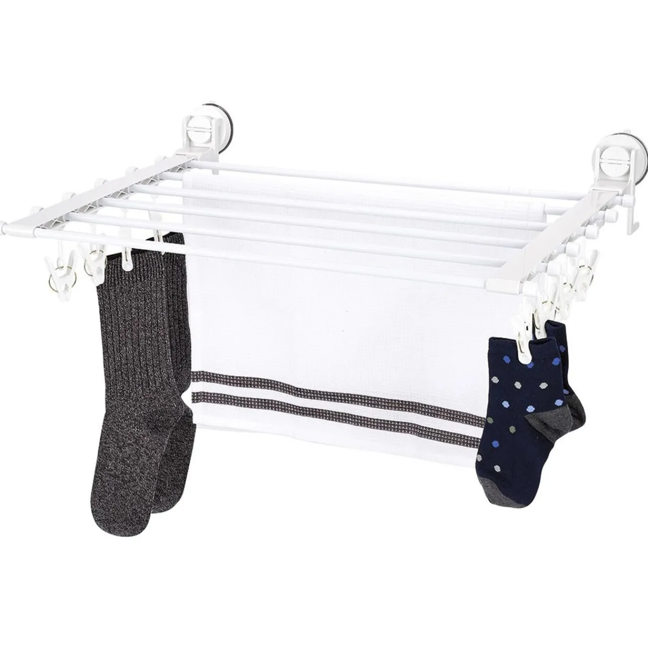 Gifi Entretien Du Linge|Étendoir mural séchoir à linge avec fixation à ventouse