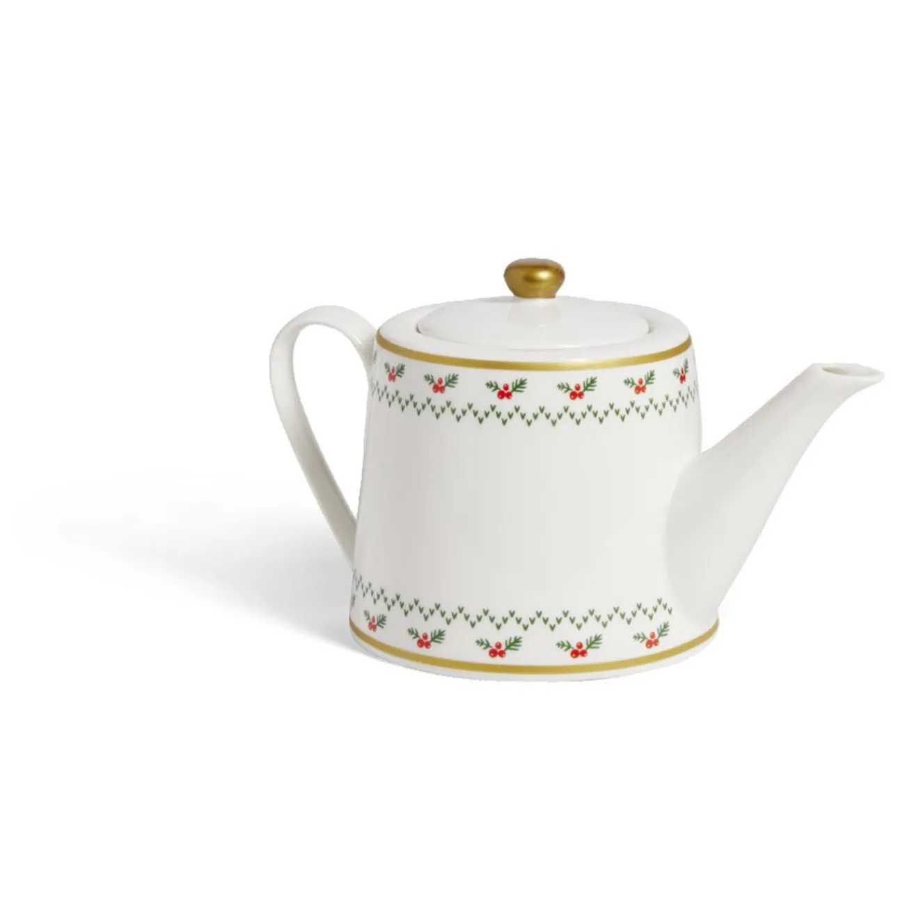 Gifi Theière de Noël 1,2L blanche et dorée motifs houx