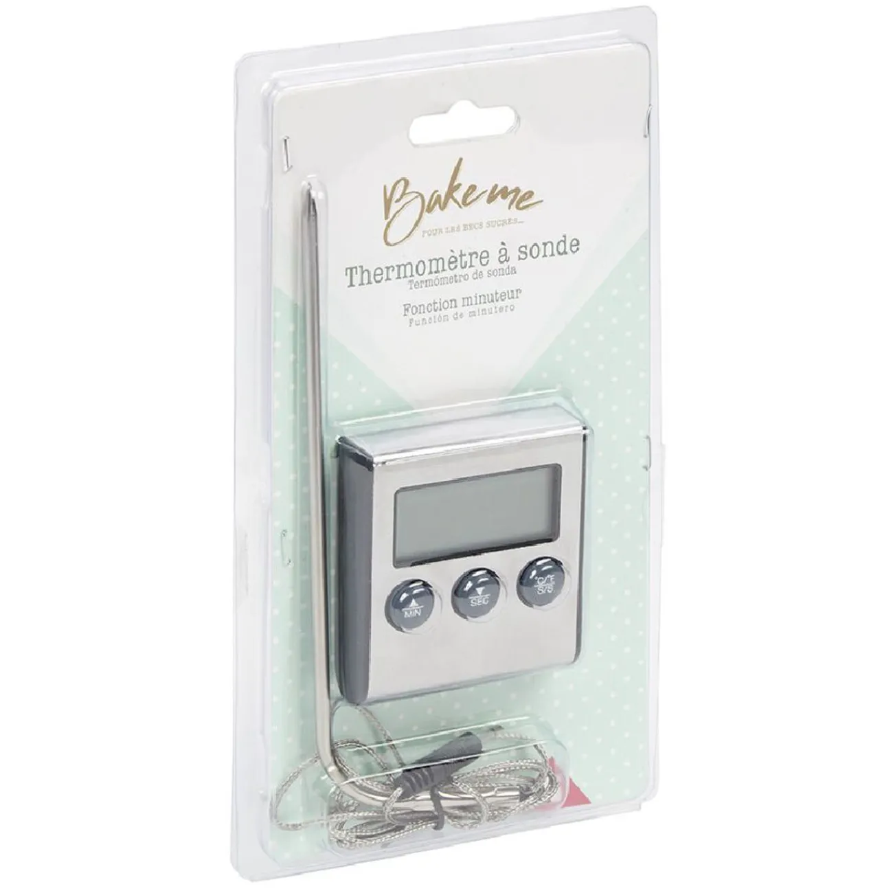 Gifi Thermomètre de cuisine à sonde avec minuteur