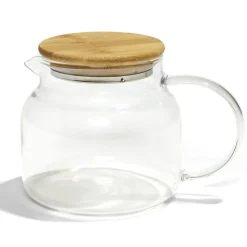 Gifi Théière transparente 640ml couvercle en bois