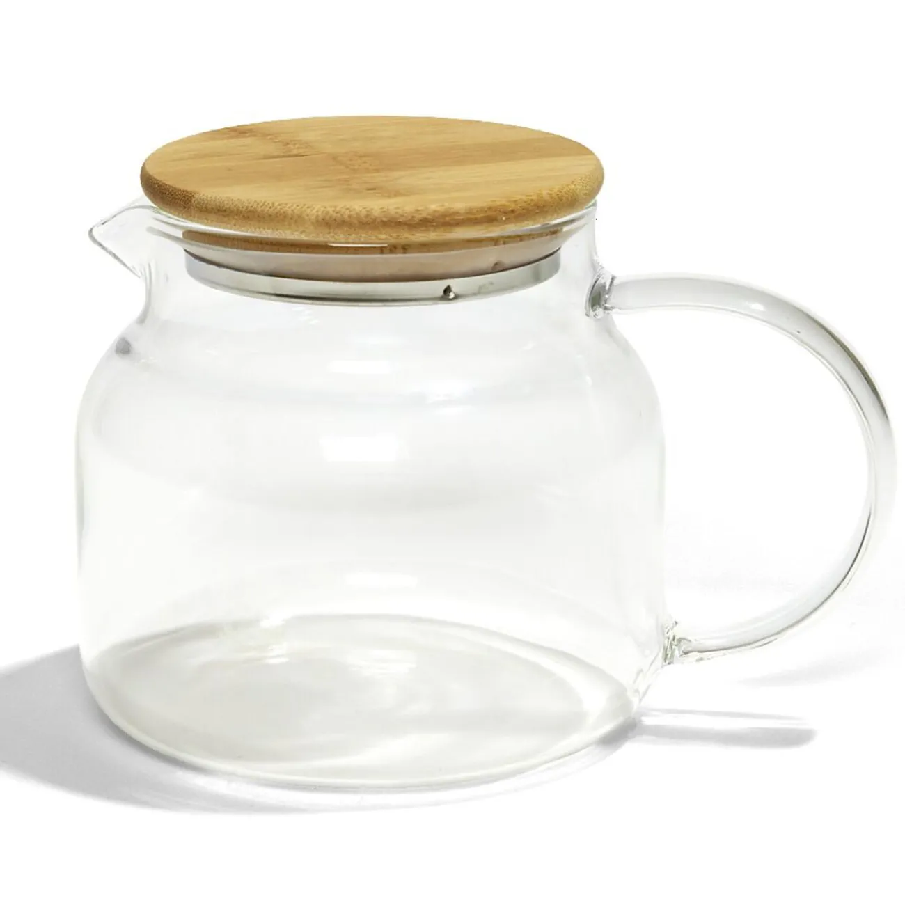Gifi Théière transparente 640ml couvercle en bois
