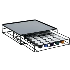 Gifi Tiroir à capsules plateau et grille en métal noir