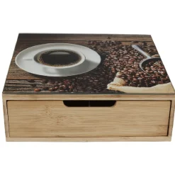 Gifi Tiroir à dosettes bambou design graine de café