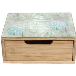 Gifi Tiroir à dosettes bambou motif feuilles