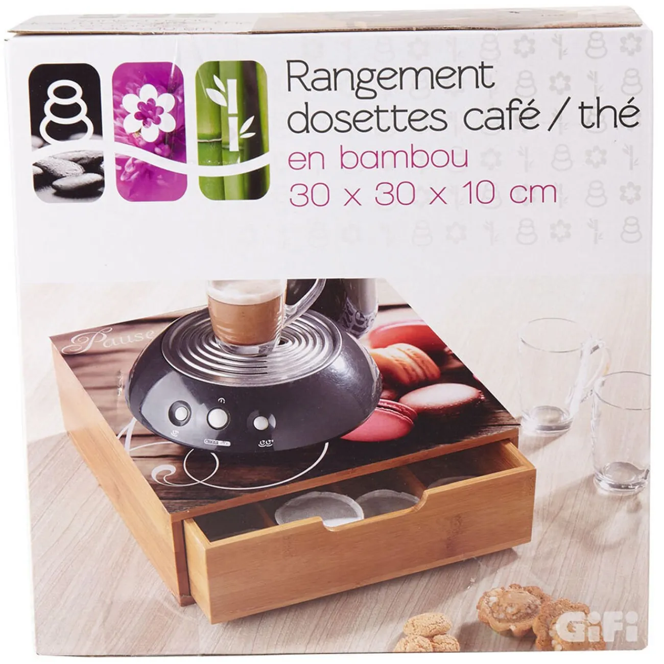 Gifi Tiroir à dosettes motifs macarons
