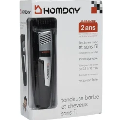 Gifi Beauté^Tondeuse barbe et cheveux sans fil Homday