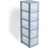 Gifi Rangement|Tour de rangement à 5 tiroirs plastique transparent 37x27x103cm