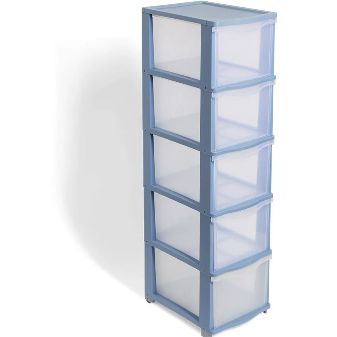 Gifi Rangement|Tour de rangement à 5 tiroirs plastique transparent 37x27x103cm