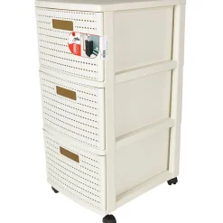 Gifi Rangement|Tour de rangement 3 tiroirs blanc