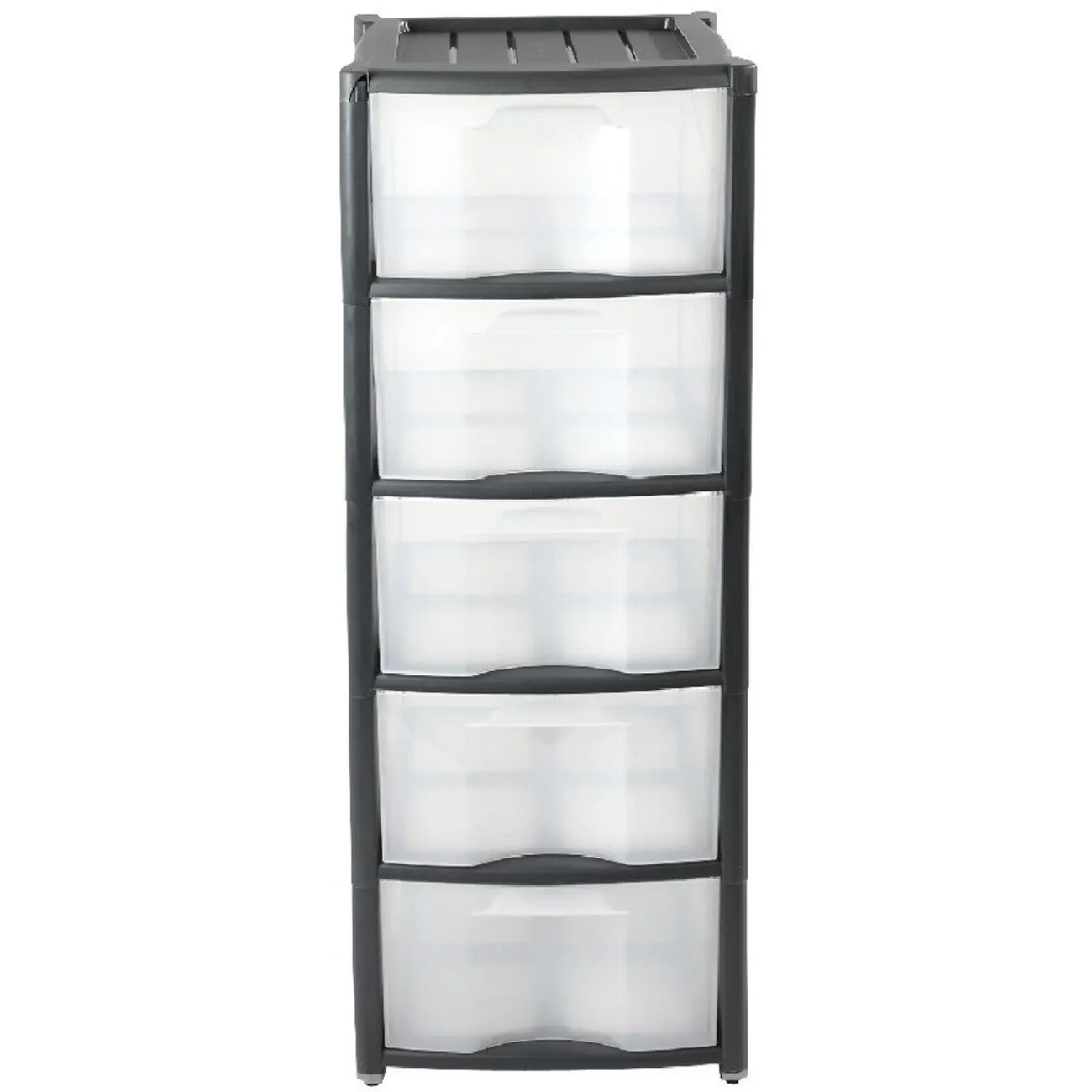 Gifi Rangement|Tour de rangement 5 tiroirs noir à roulettes