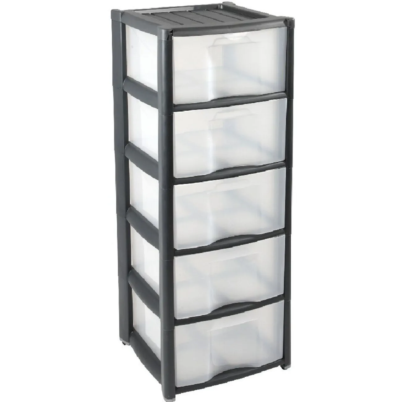 Gifi Rangement|Tour de rangement 5 tiroirs noir à roulettes