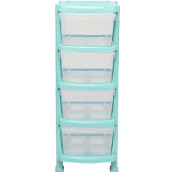 Gifi Rangement|Tour de rangement 4 tiroirs A4 vert